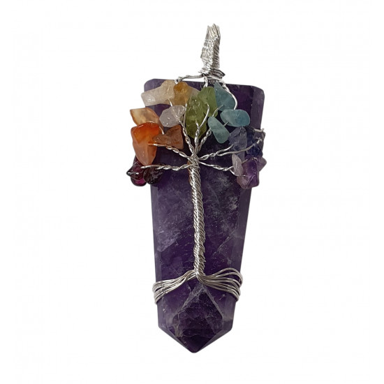 pendant amethyst 7 chakras