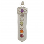 pendentif selenite 7 chakras