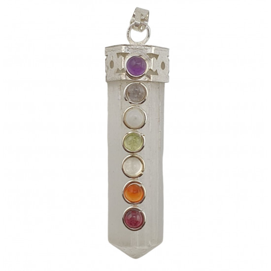 pendentif selenite 7 chakras