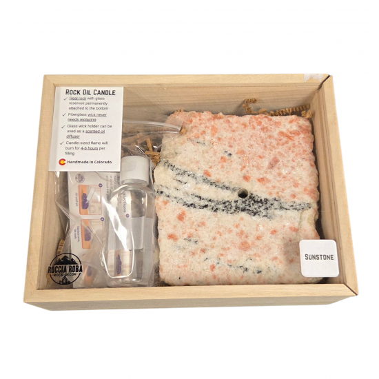 Rock oil candle sunstone