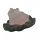 rose quartz frog on water lily