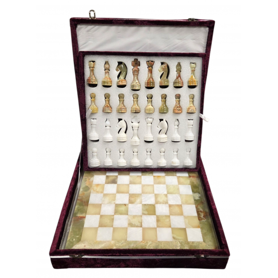 Chess game onyx and marble