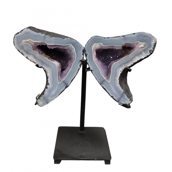 amethyst geode butterfly 17"