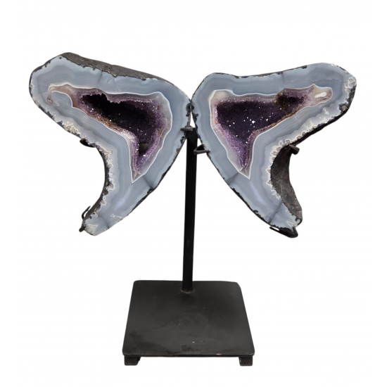 amethyst geode butterfly 17"