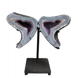 amethyst geode butterfly 17"