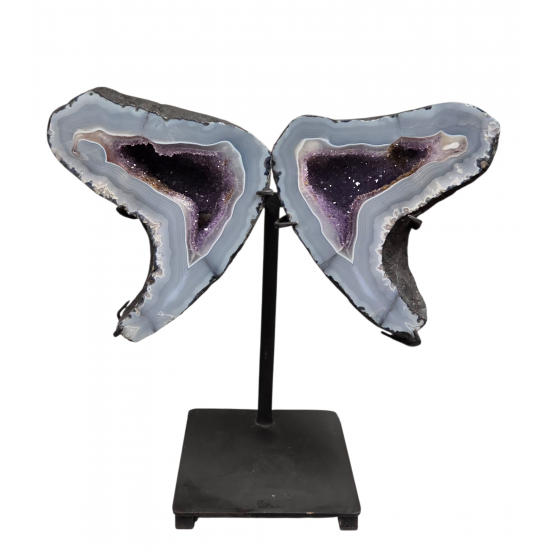 amethyst geode butterfly 17"