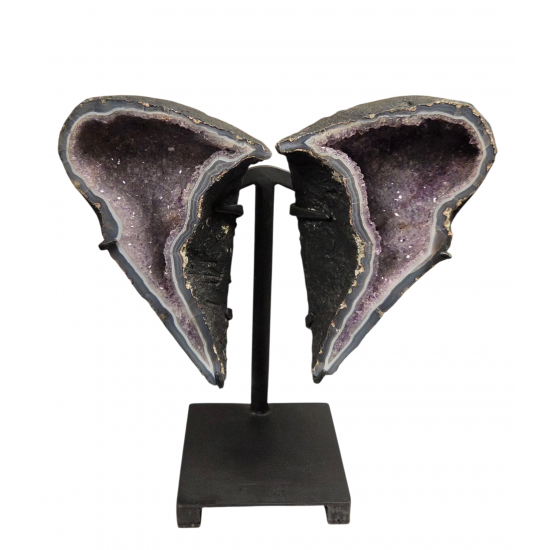 amethyst geode butterfly 13"