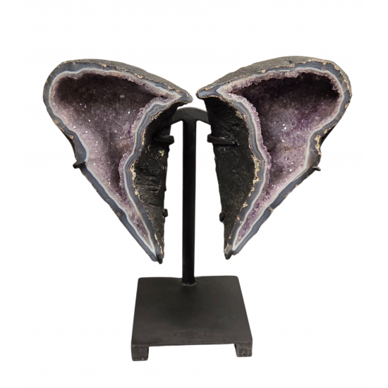 amethyst geode butterfly 13"