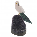 parrot rose quartz - serpentine on amethyst