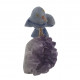 parrot blue aventurine on amethyst