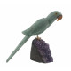 parrot green aventurine on amethyst