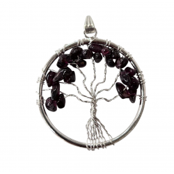 pendant tree of life garnet