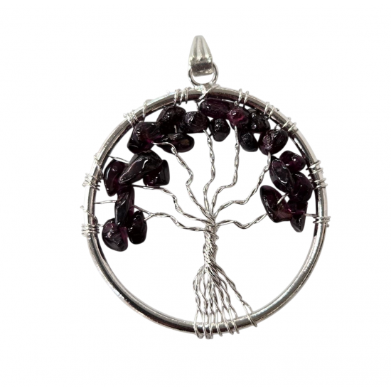 pendant tree of life garnet