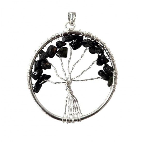 pendant tree of life black tourmaline
