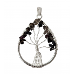 pendentif arbre de vie quartz fume