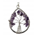 pendentif arbre de vie amethyste