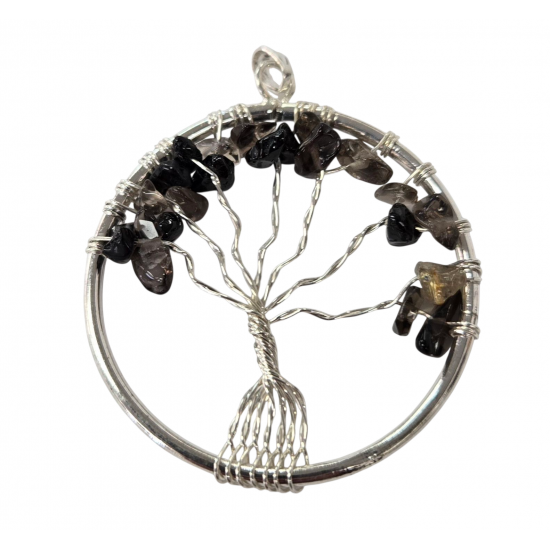 pendant tree of life smoky quartz