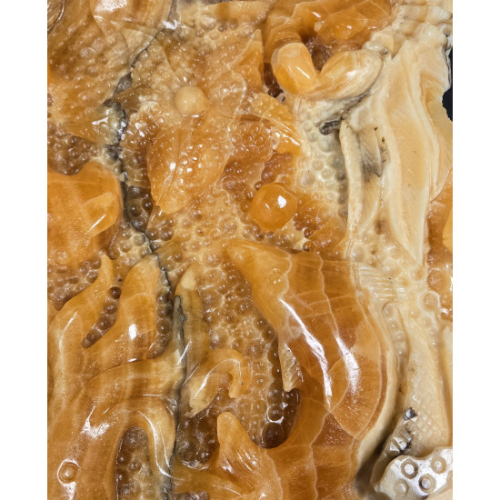 carving aquarium yellow calcite
