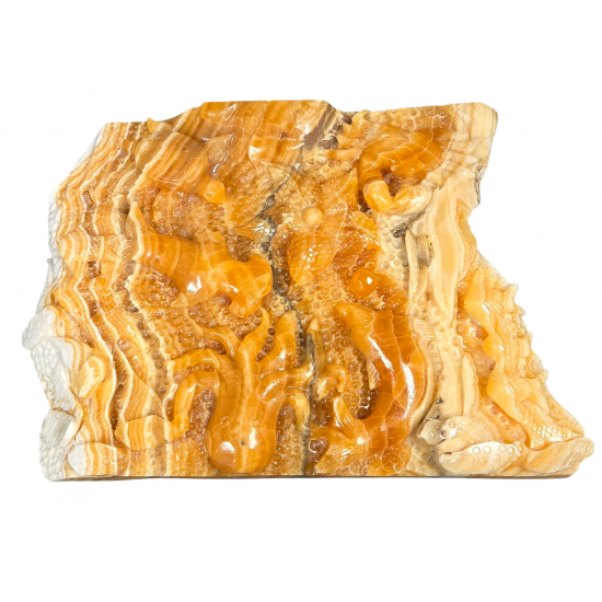 carving aquarium yellow calcite