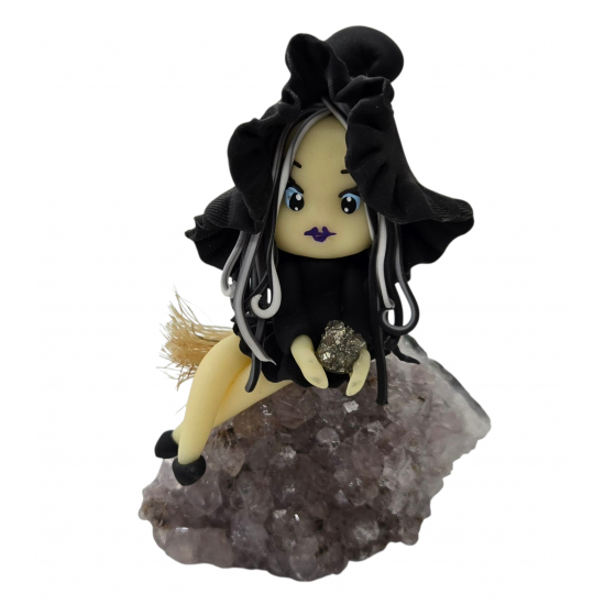black witch on amethyst