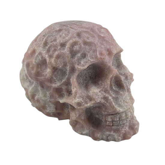 Skull pink opal