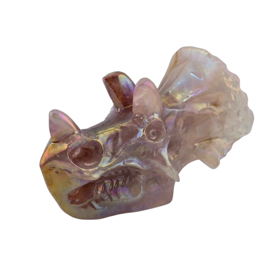 Triceratops titanium rose quartz