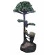 amethyst tree fountain with green aventurine leaf and two hand carved toucan