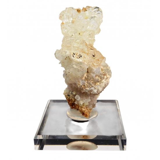 Hyalite opal on chalcedony