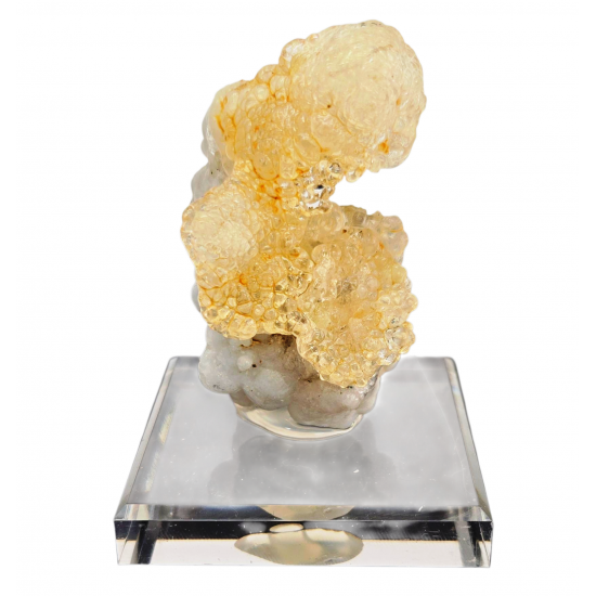 Hyalite opal on chalcedony
