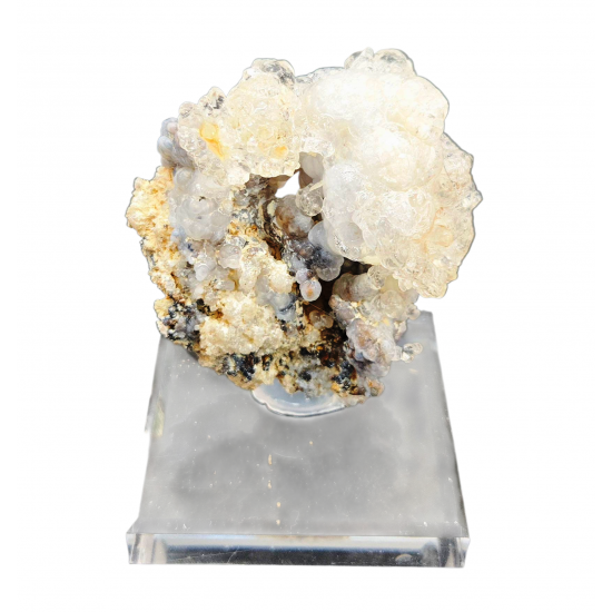 Hyalite opal on chalcedony