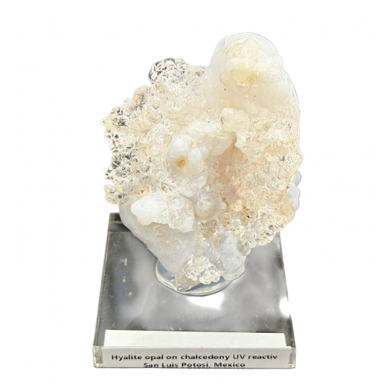 Hyalite opal on chalcedony