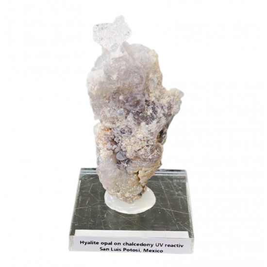 Hyalite opal on chalcedony