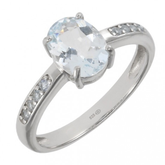 Ring K-01 Sterling Silver Aquamarine Ring K-01 Sterling Silver Aquamarine