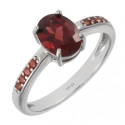 Ring K-01 Sterling Silver Garnet