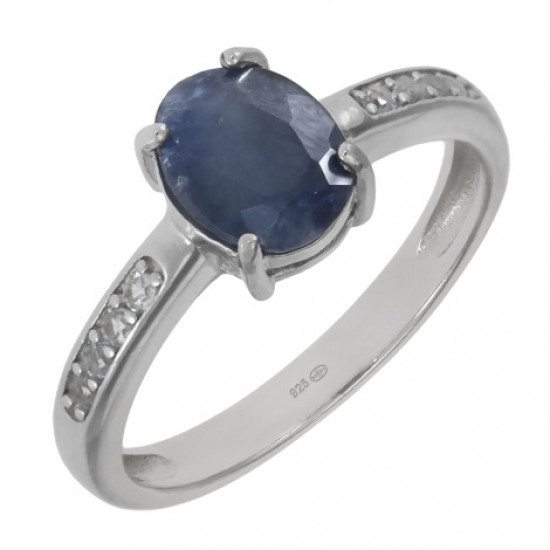 Ring K-01 Sterling Silver Sapphire Ring K-01 Sterling Silver Sapphire