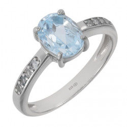 Ring K-01 Sterling Silver Blue Topaz