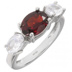 Ring K-02 Sterling Silver Garnet