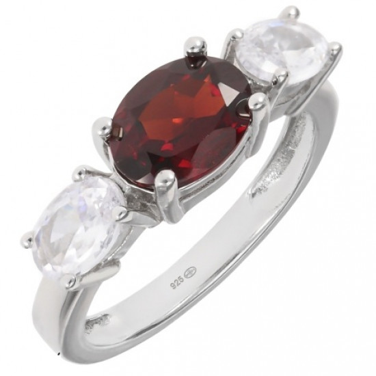 Ring K-02 Sterling Silver Garnet