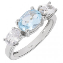 Ring K-02 Sterling Silver Blue Topaz