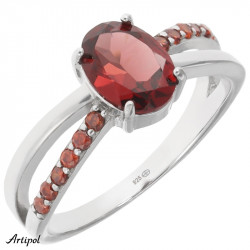 Ring K-05 Sterling Silver Garnet