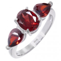 Ring K-06 Sterling Silver Garnet