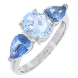 Ring K-06 Sterling Silver Blue Topaz