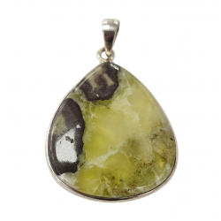 pendentif chrysoprase jaune argent