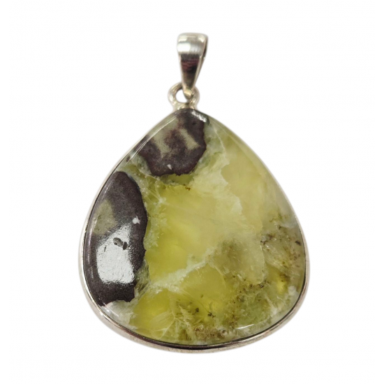 pendant Yellow chrysoprase silver