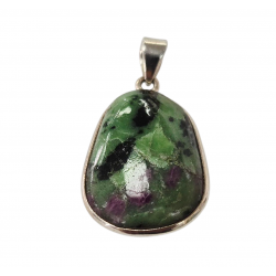 pendentif zoisite et rubis argent