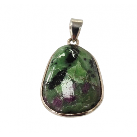 pendant zoisite and ruby silver
