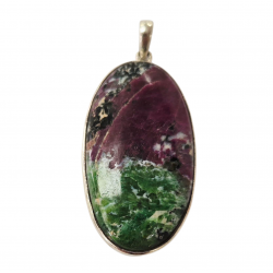 pendant zoisite and ruby silver