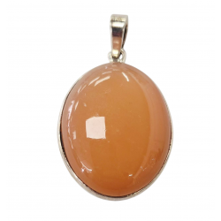 pendentif pierre de lune orange argent