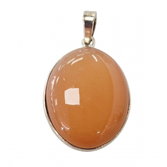 pendant peach moonstone silver