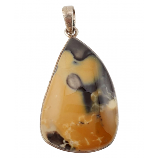 pendant yellow opal silver